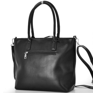 Borsa GM donna nera shopping tracolla spalla grande pelle capiente nera nuova