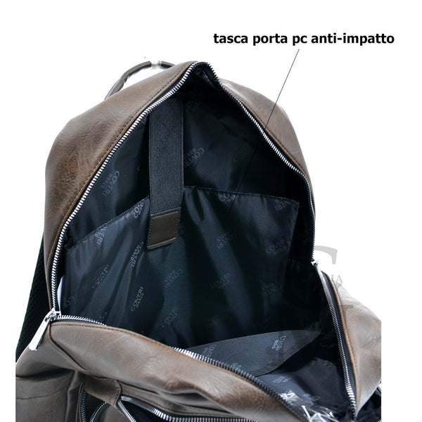 Coveri Zaino uomo tasche pelle grande lavoro porta pc ipad multitasche comodo