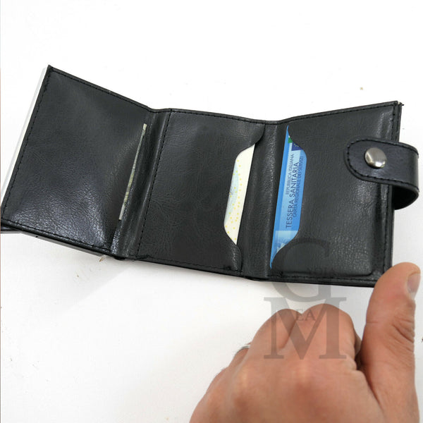 Portafoglio nuovo pelle banconote nuovo porta carte di credito bancomat mini