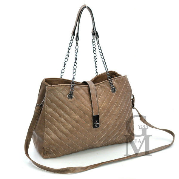 GM borsa donna tote pelle trapuntata donna spalla bauletto manici catena spalla