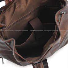Carica l&#39;immagine nel visualizzatore di Gallery, GM italia Zaino vintage uomo pelle grande nuovo USB viaggio marrone notebook pc