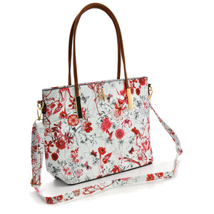 Borsa shopping moda grande GM donna grande spalla pelle fantasia fiori floreale