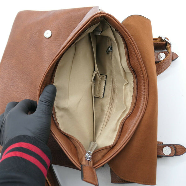 Borsa firmata CHARRO uomo donna vintage pelle cinghie tracolla postina marrone