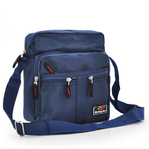 Borsello messenger blu da uomo in nylon con tracolla regolabile 5 tasche LUDONG