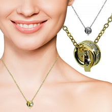 Carica l&#39;immagine nel visualizzatore di Gallery, Collana donna punto luce lusso oro strass zircone elegante anelli incrociati