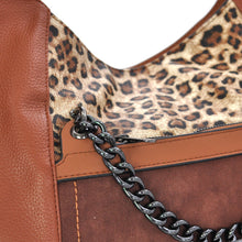 Carica l&#39;immagine nel visualizzatore di Gallery, Borsa donna firmata hobo animalier sacco tracolla pelle fantasia leopardata nera
