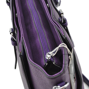 Borsa Coveri collection donna grande spalla pelle passeggio shopping viola nuova