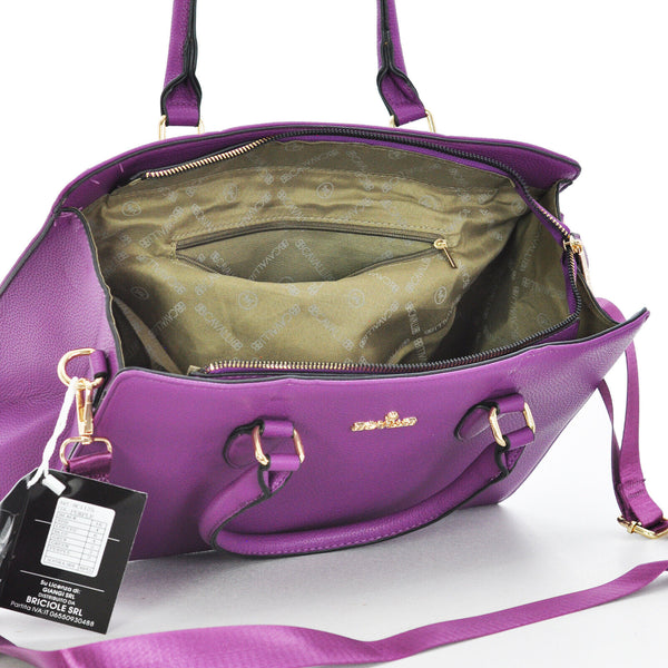 Borsa firmata Cavalli nuova spalla bauletto rigida tracolla elegante viola nuova