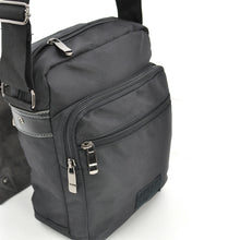 Carica l&#39;immagine nel visualizzatore di Gallery, Borsello ELIOX nero grigio uomo borsa grande capiente zip tracolla pelle nylon