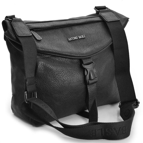 BASILE borsa uomo donna vintage pelle nera marrone tracolla postina cinghia moda