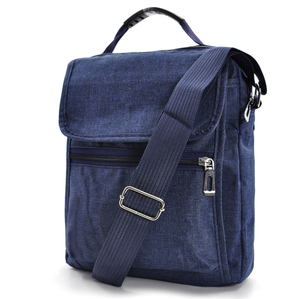 Borsello GM nylon uomo grande tela borsa tracolla tessuto nero blu lavoro sport