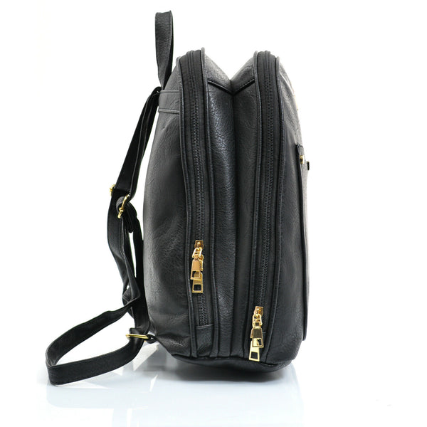 GM milano Zaino donna zainetto elegante casual pelle nero tasche zip moda casual