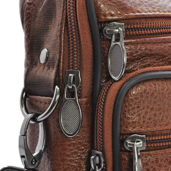 Borsello Uomo Tracolla tasche zip vera Pelle Lavoro Vintage Grande marrone nero