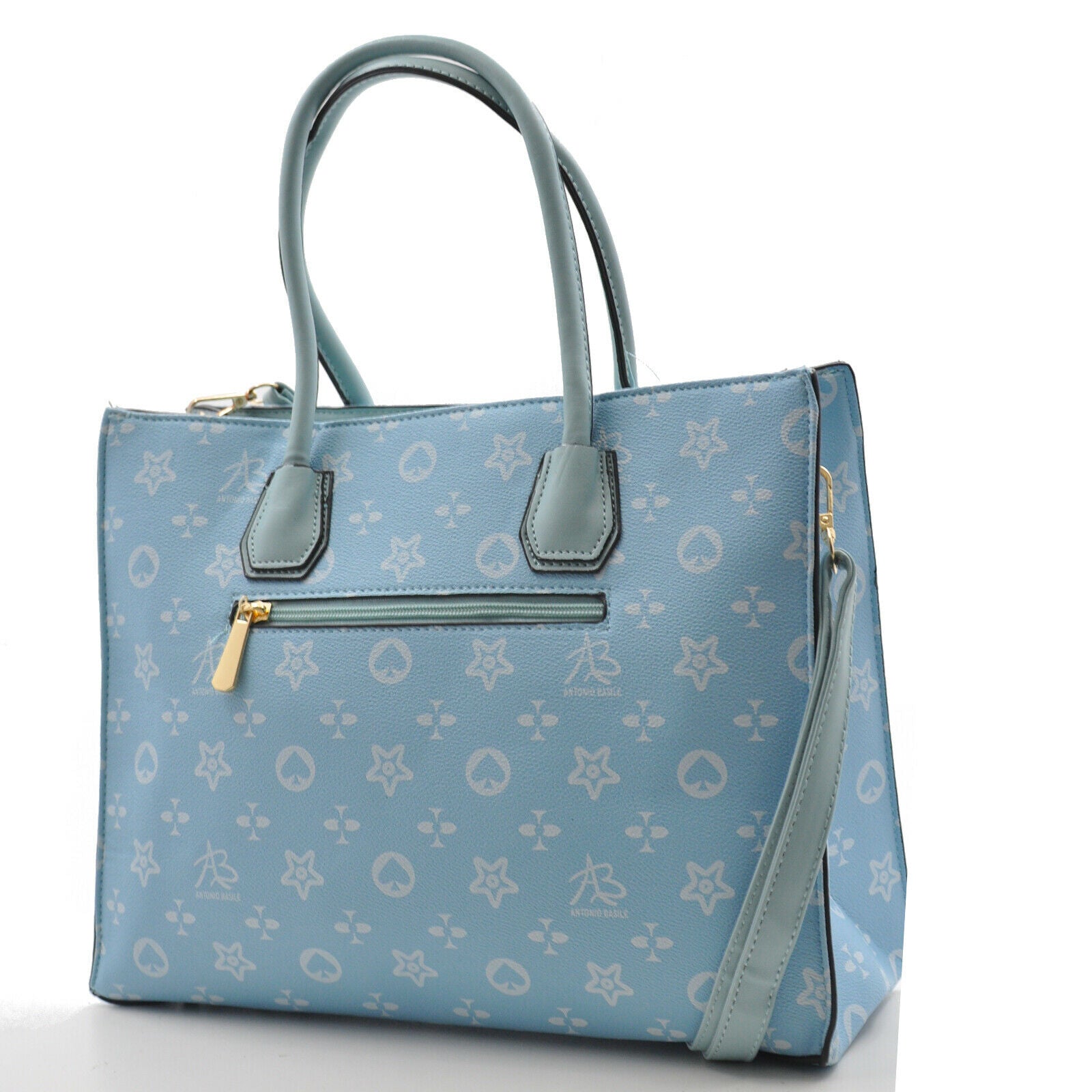 A. Basile borsa shopping moda elegante casual passeggio fantasia fiori marrone