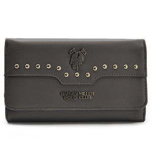 P. Club Portafoglio con scatola borchie Donna elegante Grande carte credito nero