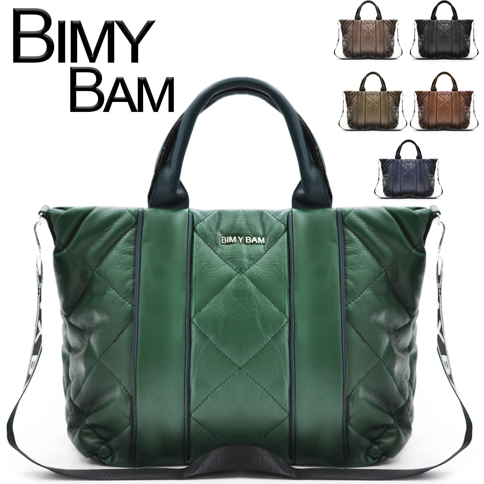 BIMY BAM borsa donna ecopelle shopping pelle grande spalla grande trapuntata new