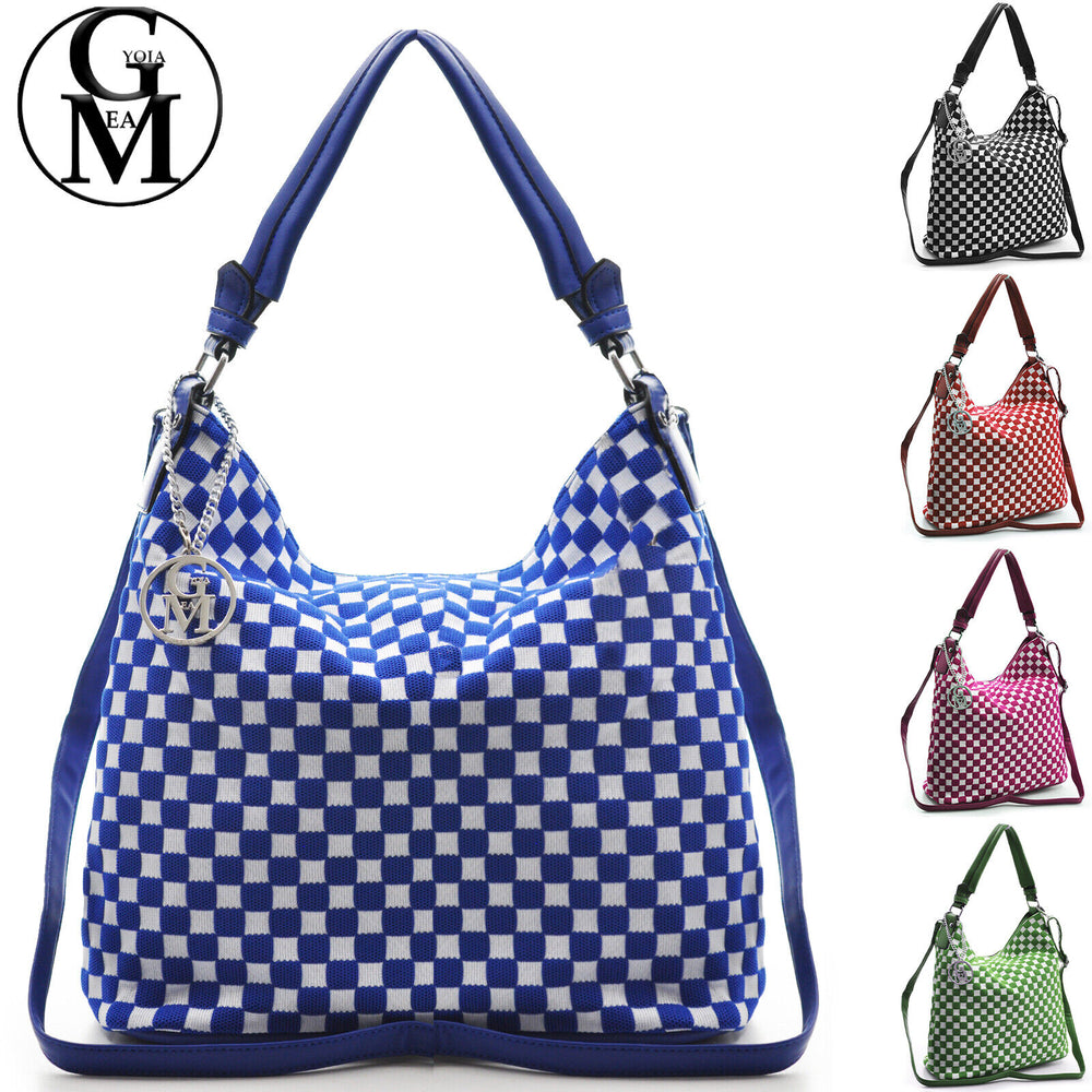 Borsa GM donna pelle mono manico hobo capiente sacco grande particolare colorata