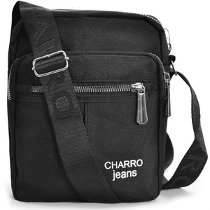 Borsello uomo firmato CHARRO nero tasche tessuto borsellino nuovo nylon sportivo