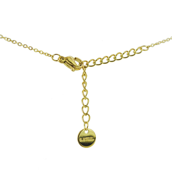 Collana ciondolo cilindro oro donna punto luce strass incastonati cerimonia moda