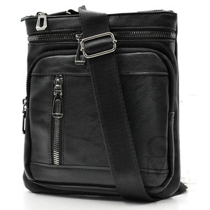 Borsello uomo vera pelle casual nero sottile Tracolla piccola tasche zip Lavoro