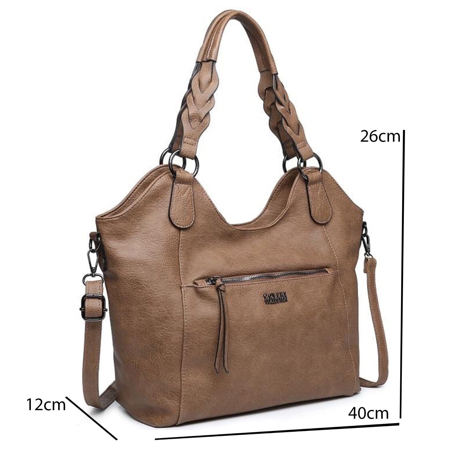 Borsa COVERI manici intreccio morbida sacco semplice casual spalla hobo grande