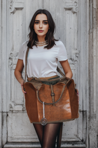 Borsa donna GM grande pelle shopping morbido hobo tracolla plissettata laminata