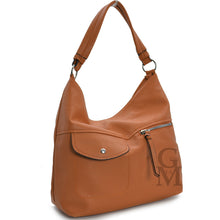 Carica l&#39;immagine nel visualizzatore di Gallery, Borsa GM tasche esterne hobo pelle morbida zip donna unica tinta spalla moda