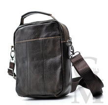 Carica l&#39;immagine nel visualizzatore di Gallery, Borsello uomo tracolla borsa VERA PELLE lavoro vintage tasche zip marrone nero