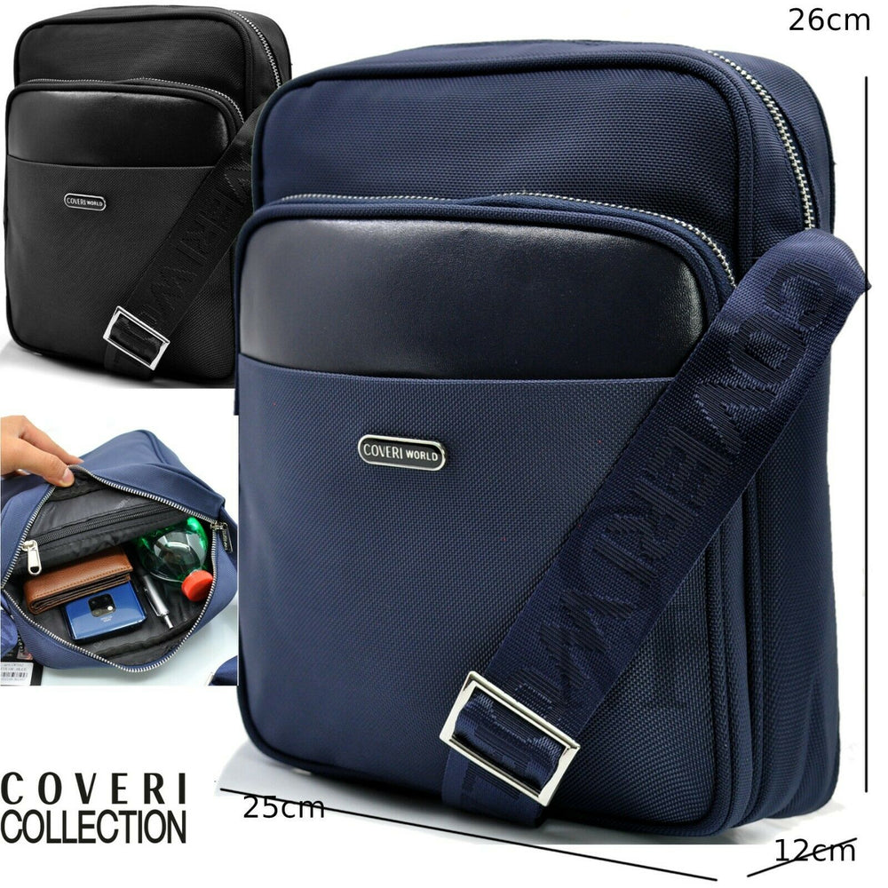 Borsello uomo coveri borsa tracolla pelle nylon nero blu lavoro sport piccolo