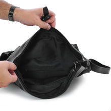 Carica l&#39;immagine nel visualizzatore di Gallery, 2in1 Borsa a zaino zainetto nero coveri pelle donna collezione nuovo particolare