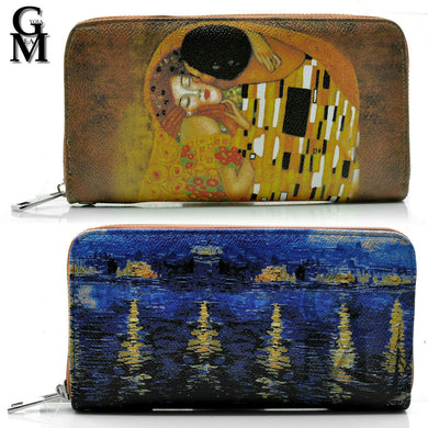 Gyoiamea Portafoglio donna fantasia Klimt vincent van ghog il bacio dipinto arte