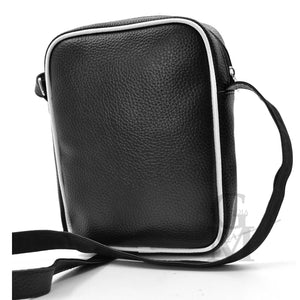 Borsello strisce bianche nero uomo borsa grande piccolo borsellino tracolla zip