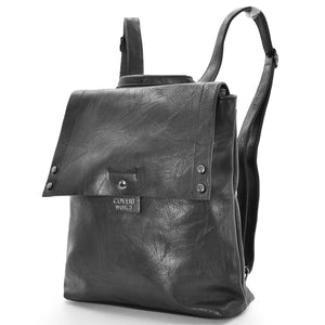 2in1 Borsa a zaino zainetto nero coveri pelle donna collezione nuovo particolare