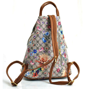 Gyoiamea 2in1 zaino borsa trasformabile donna sacco zainetto fantasia fiori