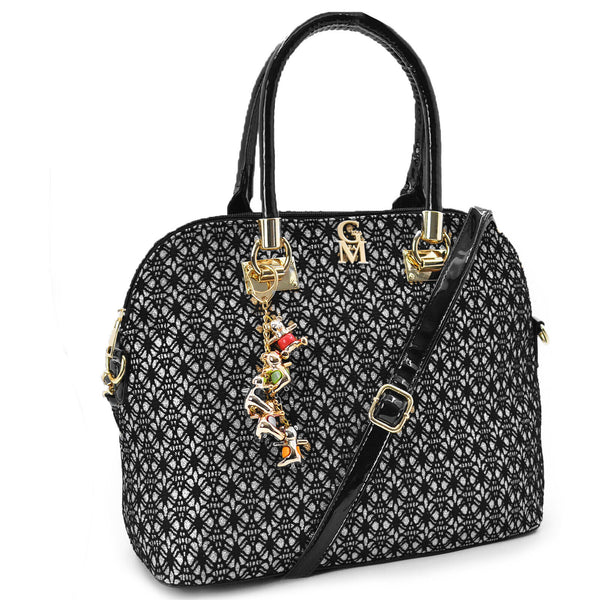 GM borsa donna bauletto rigido tracolla elegante oro argento nero artigianale