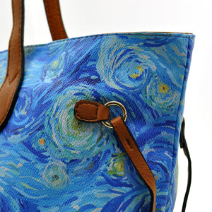 GM borsa shopping fantasia stampa Vincent Van Gogh Notte stellata cielo stellato