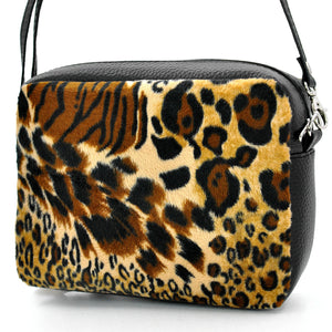 Borsa borsetta piccola tracolla pelo pelliccia moda casual fantasia leopardata