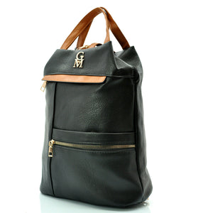 Gyoiamea 2in1 zainetto donna zaino borsa piccolo sacco similpelle nero vintage