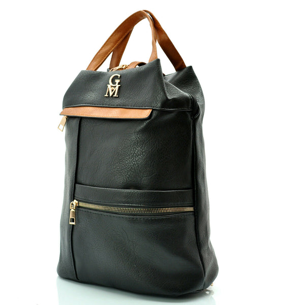 Gyoiamea 2in1 zainetto donna zaino borsa piccolo sacco similpelle nero vintage