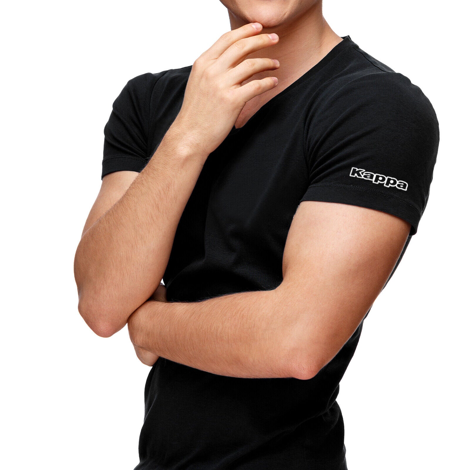 T-shirt Uomo Kappa Training, Colore Blu, 100% Cotone, Manica Corta, Scollo Tondo, Con Logo ZOBI. Taglia M. Perfetta Per Sport E Tempo Libero.