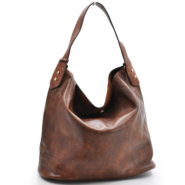 Gyoiamea borsa donna sacco hobo pelle grande zip spalla manico grande secchio