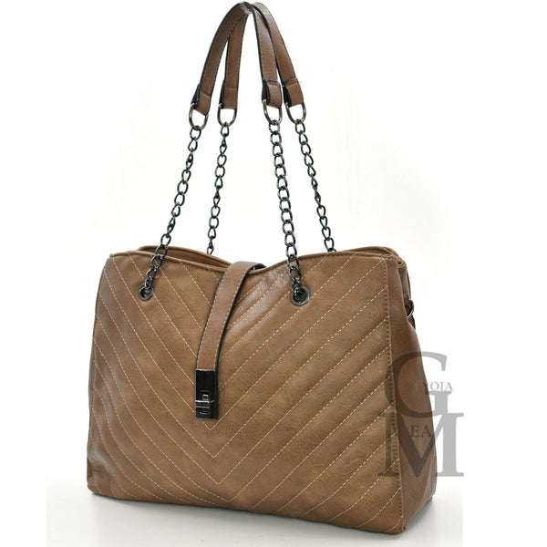 GM borsa donna tote pelle trapuntata donna spalla bauletto manici catena spalla