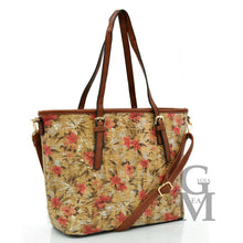 Carica l&#39;immagine nel visualizzatore di Gallery, Gyoiamea shopping tote bag sughero tracolla fantasia estiva rose italy zip moda