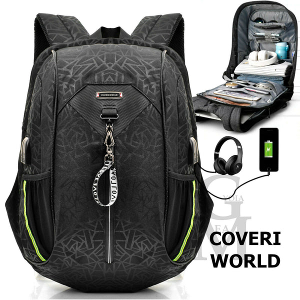 ZAINO ZAINETTO TECNICO 38 L UNIVERSALE MOTO COVERI ITALIA BACK-PACK NERO/VERDE