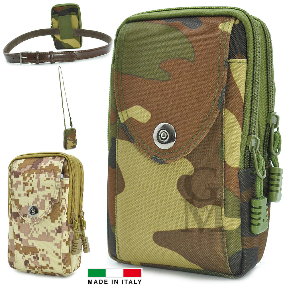 Borsello borsellino cintura giro vita porta cellulare piccolo militare mimetico