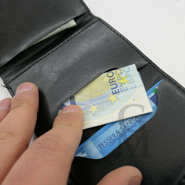 Portafoglio nuovo pelle banconote nuovo porta carte di credito bancomat mini