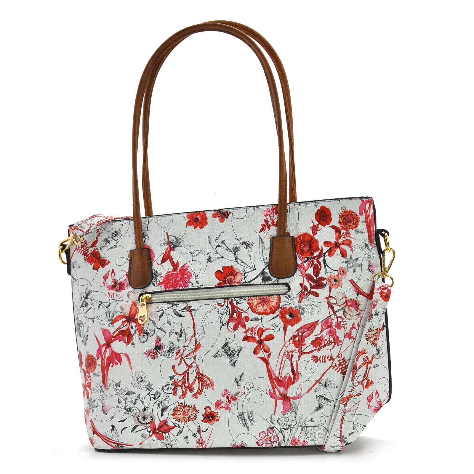 Borsa shopping moda grande GM donna grande spalla pelle fantasia fiori floreale