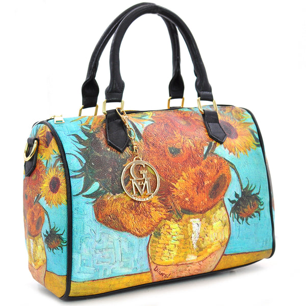 Borsa dipinto stampa opera d'arte Girasoli bauletto Vincent Van Gogh idea regalo