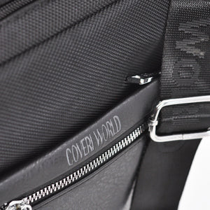 Borsello uomo firmato COVERI nero zip tessuto tecnico nylon sportivo passeggio