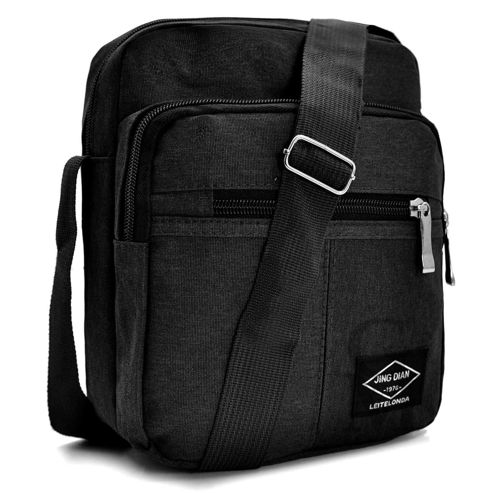 Borsello uomo multi tasche nero nuovo blu grande tracolla moda tessuto  lavoro